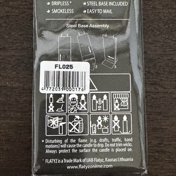 New Flatyz Hand Painted Flat Candle Winter Birds Unscented Dripless Smokeless - Picture 8 of 8